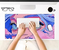 Nasdalgias Anime Girl Loving Eye Desk Mat Desk Mat