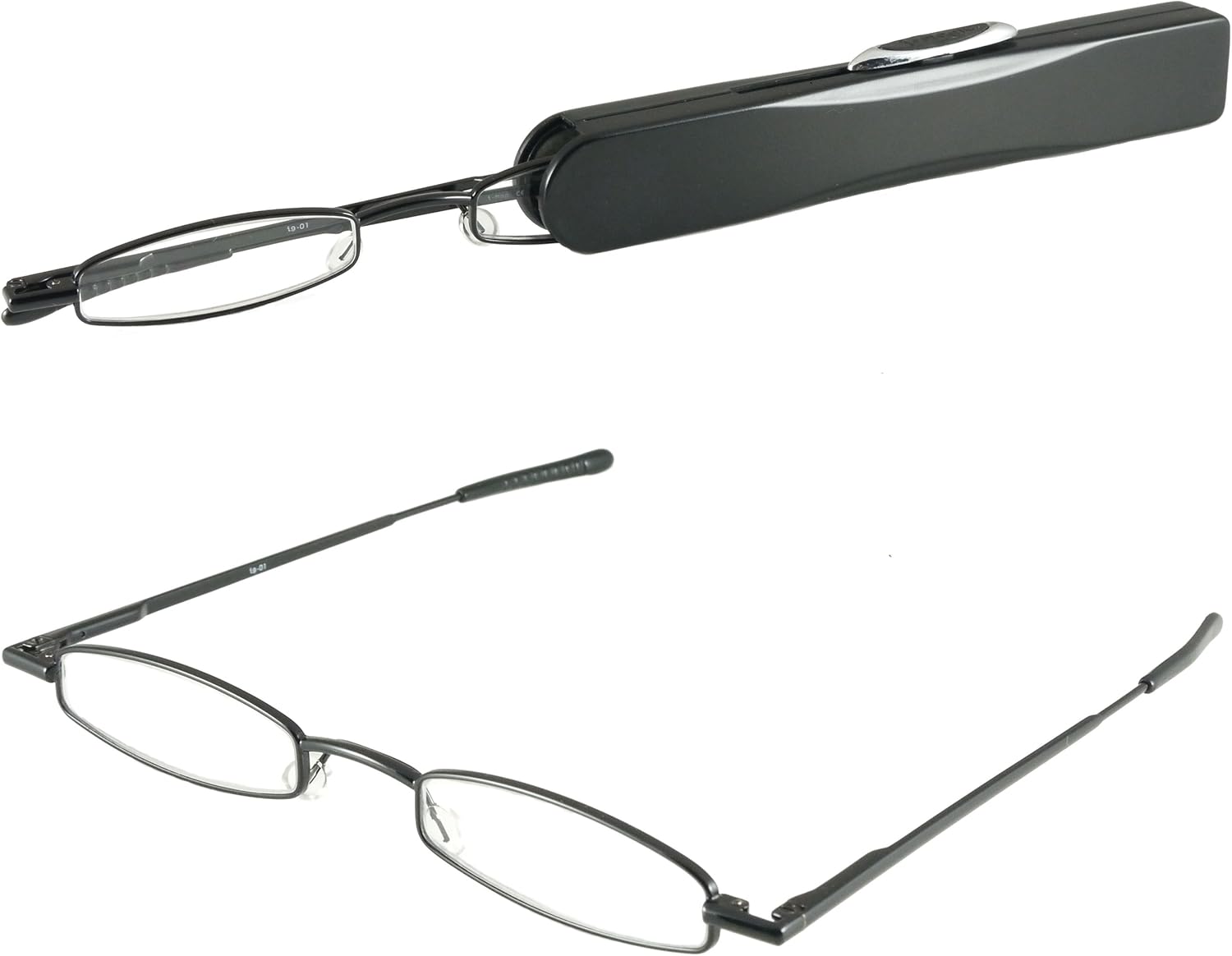IMag Mini Slim Metal Spring Hinge Reading Glasses with Slide Open Hard