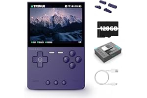 WESICH Trimui Brick Retro Game Console 3.2-Inches 1024x768 IPS Screen Built-in 128G TF Card Video Gaming Consoles 3000mAh Lithium Battery Supports Multiple Simulators Casual Game Console(Purple)