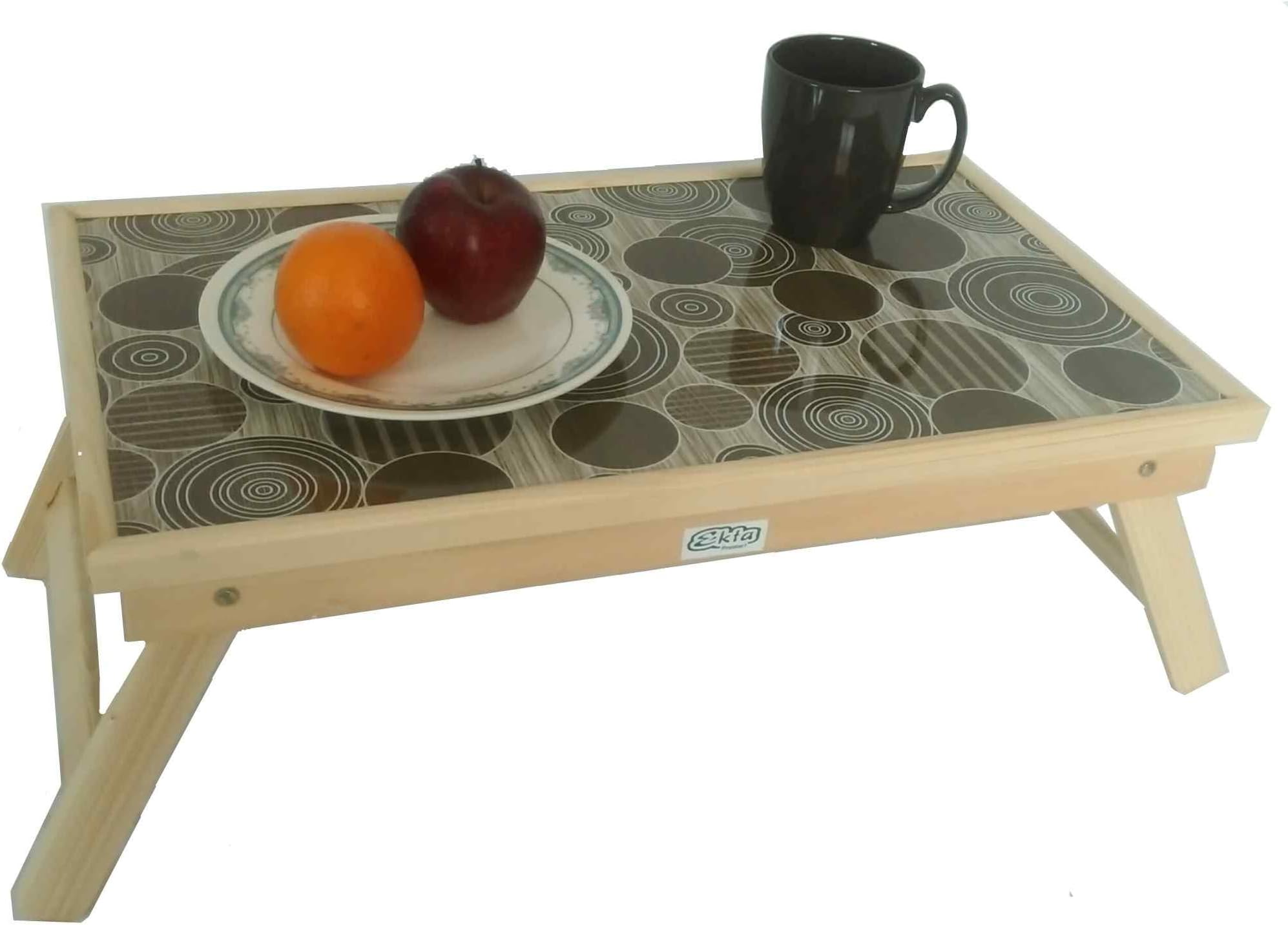 Ekta Product® Folding Table with Adjustable Tilting Top for Study/Reading/Eating - Brown