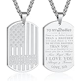 GLITTO Valentines Day Gifts for Him - Best Dad Son Brother Grandson Grandpa Boyfriend Husband Ever Necklace, Stainless Steel Flag Dog Tags Pendant, Birthday Christmas Gifts Jewelry for Men Boys