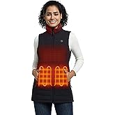 ORORO Women's Long Heated Vest with USB-C Rechargeable Battery, Heated Puffer Vest