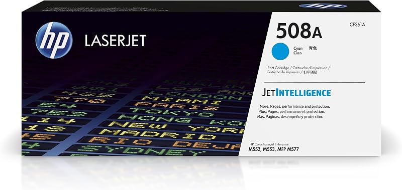 HP CF361A 508A Cyan Original LaserJet Toner Cartridge 5000 Pages