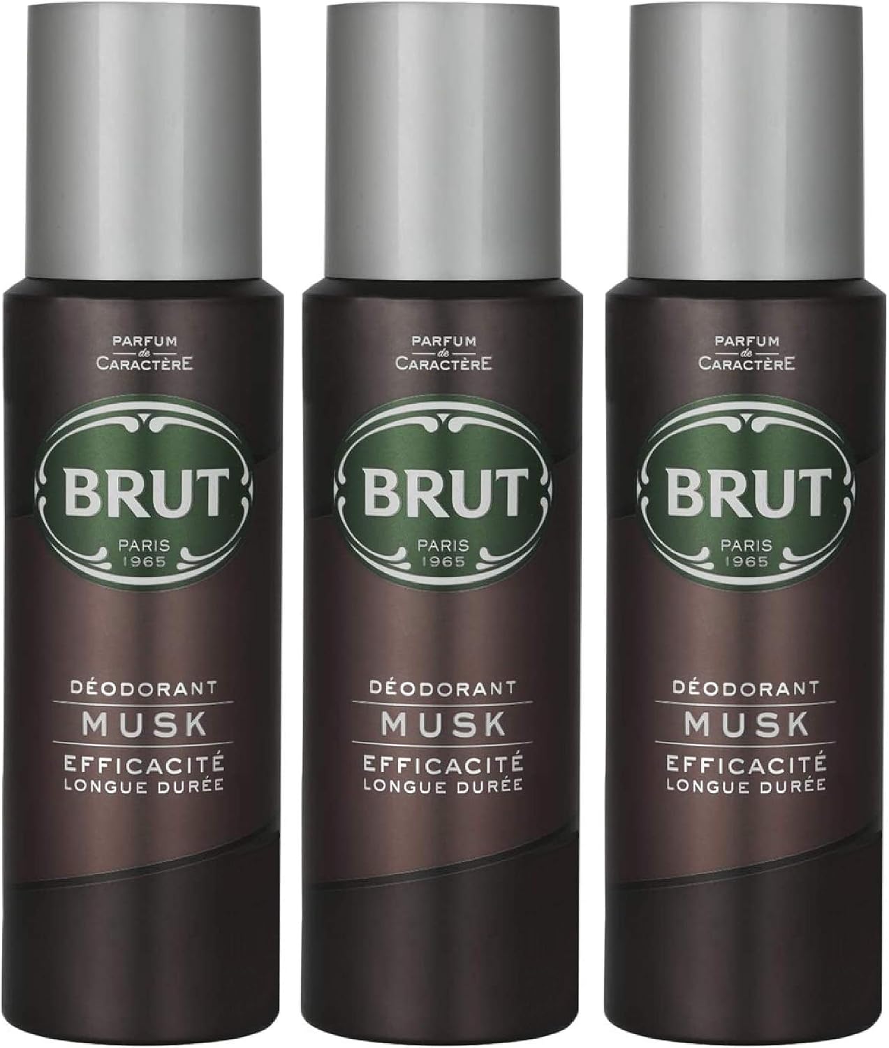 Brut Deodorant Body Spray Musk Long Duree 200ml THREE PACK, 200 ml (Pack of 1)