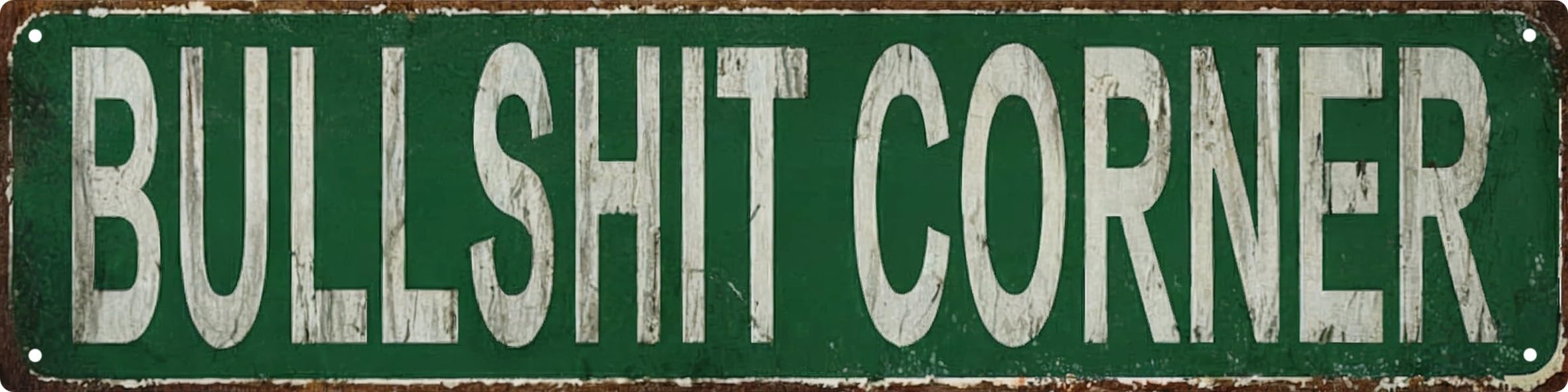 Bullshit Corner Vintage Metal Sign 4x16 In Vintage Decorative Plaque Wall Hanging Indoor & Outdoor