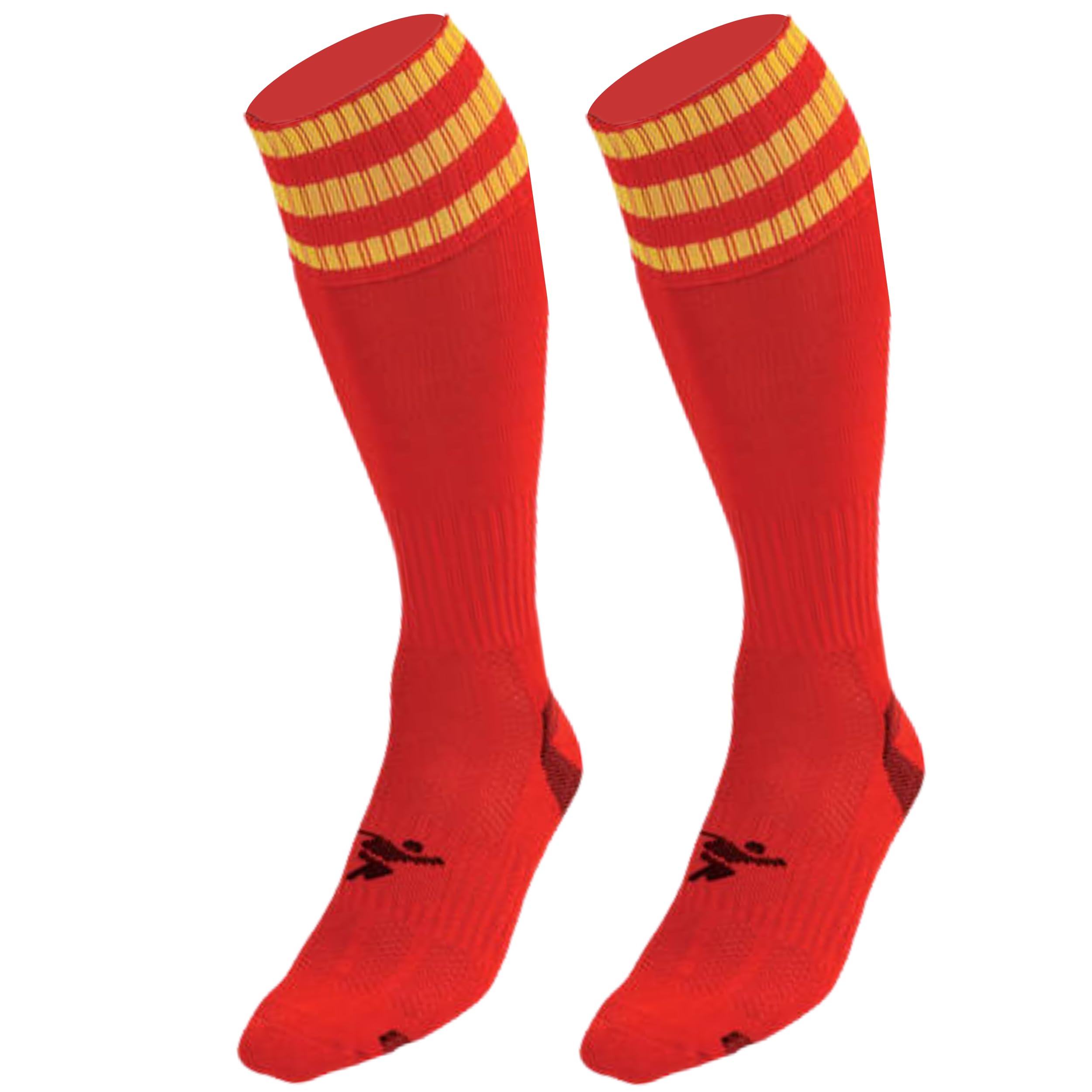 PT 3 Stripe Pro Football Socks Boys Red/Yellow
