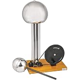 EISCO Hand Crank Van de Graaff Generator, up to 100kV - Static Electricity Generator, Hand Generator - 7.5" Dome, 4" Discharge Sphere, 22" Tall