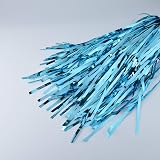 CHRORINE Light Blue Metallic Tinsel Curtain 6.5ft Door Fringe view 4
