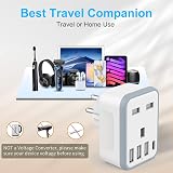 Loydia 5 in 1 UK to EU Travel Adapter with 4 USB Ports Type E/F Grounded view 5