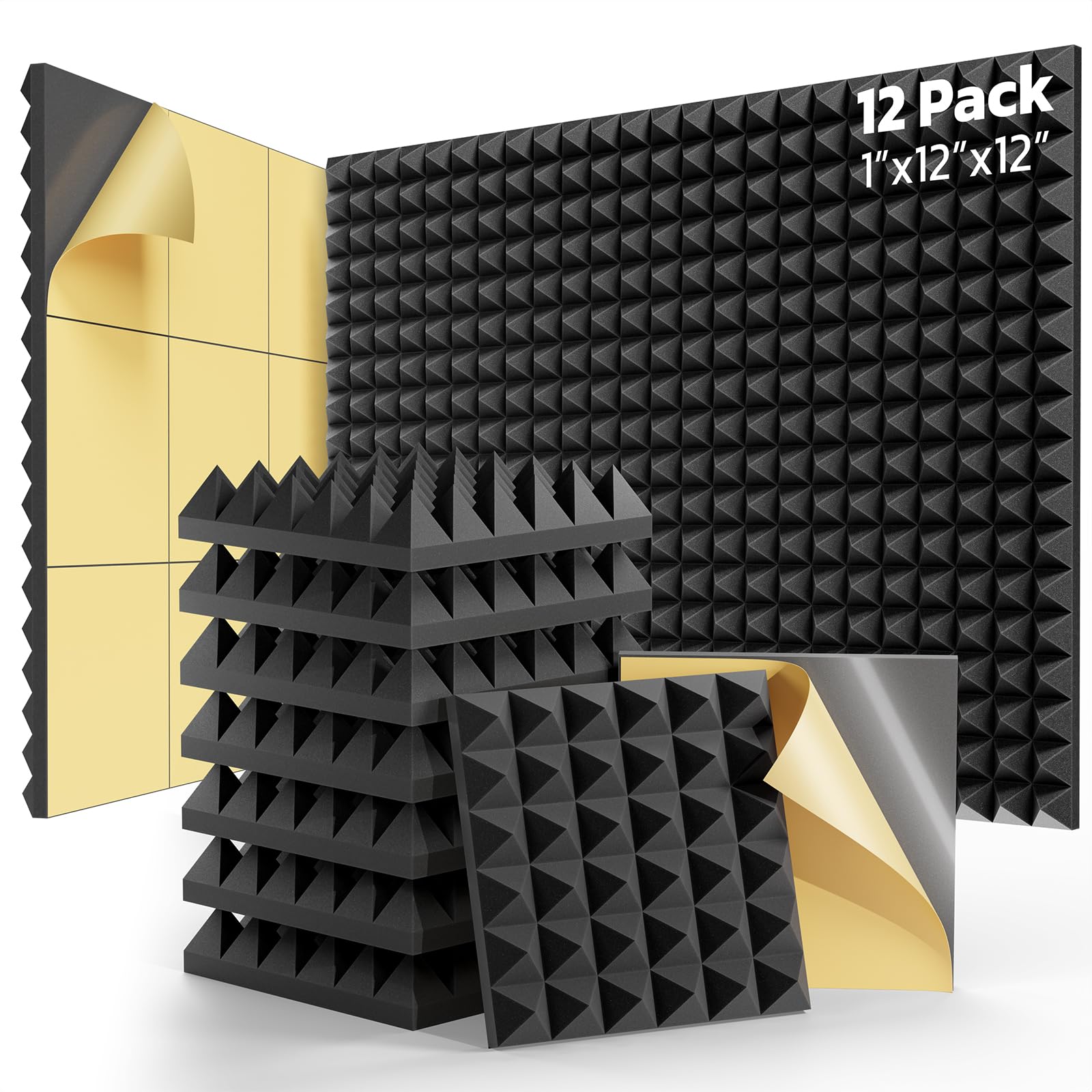 Mua 12 Pack Sound Proof Foam Panels for Walls with Self Adhesive, 12" X ...