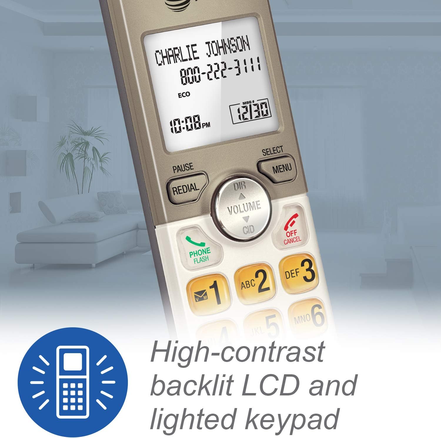 AT&T EL51203 DECT 6.0 Phone with Caller ID/Call Waiting, 2 Cordless Handsets, Silver : Electronics