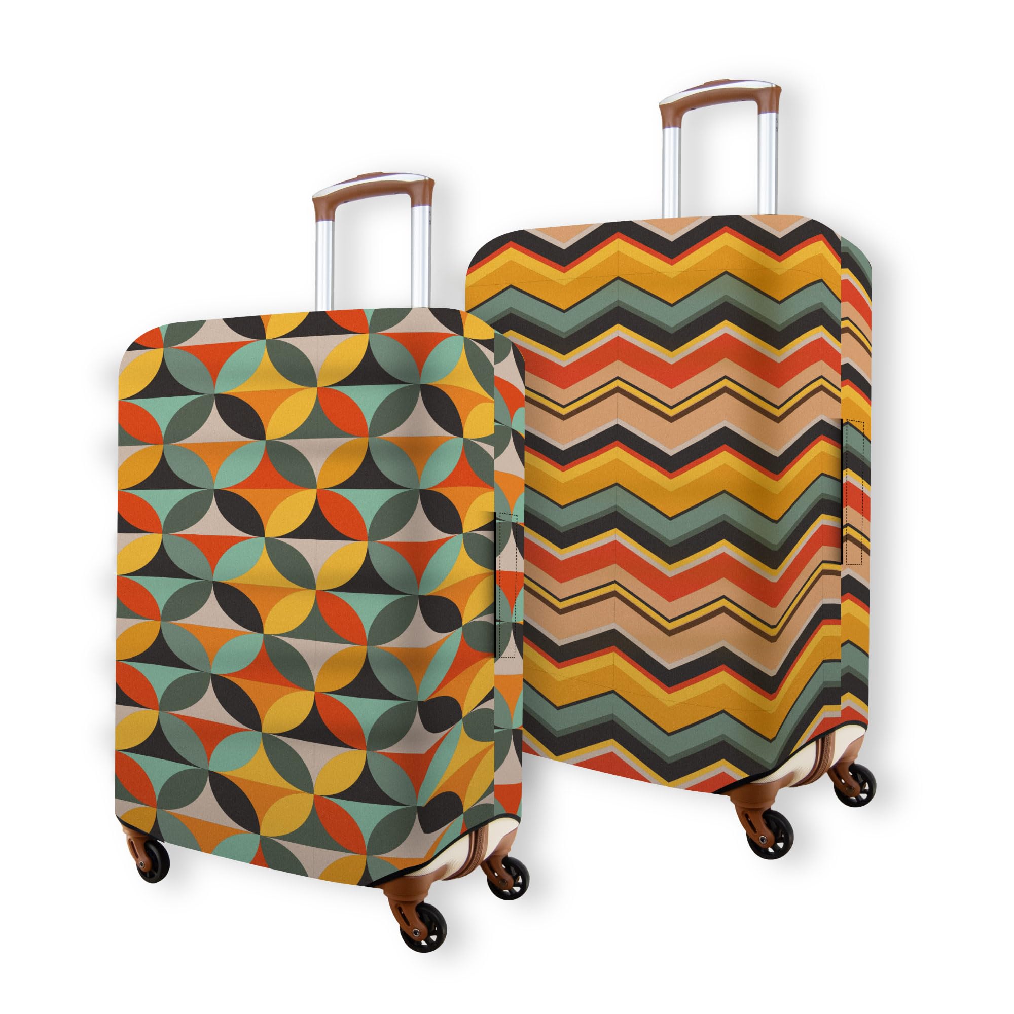 Photo 1 of Kana & Kaili 2-in-1 Reversible Luggage Cover | Stylish Suitcase Covers | Spandex Luggage Covers for Suitcase TSA Approved | Retro Style