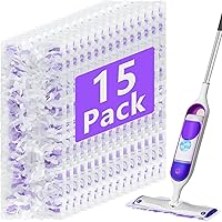 DOCXCDO 15 Pack Power Mop Refills for Swiffer PowerMop Multi-Surface &Wood Mopping Pad Refills,Disposable Dry&Wet Pads Refill