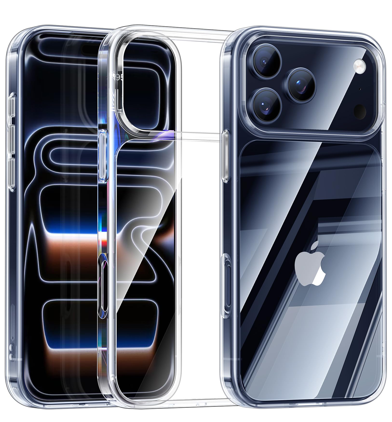 Photo 1 of Maledan for iPhone 17 Pro Case - Crystal Clear 17 Pro Phone Case, Shockproof Military Protection Durable Bumper Cover Anti-Yellowing Slim Case for Apple iPhone 17 Accessories Transparent