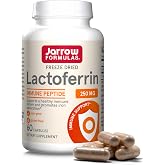 Jarrow Formulas Lactoferrin Supplements 250 mg - Immune-Supporting Glycoprotein for Healthy Immune System Support &amp; Iron Absorption - Freeze Dried, Gluten Free, Non-GMO - 60 Capsules (Servings)