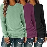 YGOODM Long Sleeve Shirts for Women Pack Crewneck Basic Tee Tops Spring Casual Tshirts