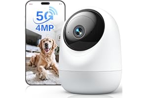 ANDYSSEY Indoor Camera 5G WiFi Pan Tilt 2.5K 4MP Support up to 256GB SD Card (Not Included) Plug-in Pet Camera with Speaker for Dog/Cat Baby Monitor with Phone App, Motion Tracking, Compatible with Alexa