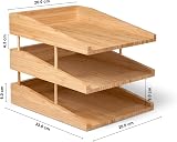 Osco Bamboo Letter Tray Desk Organiser A4 4 Tier Multi Rack view 3