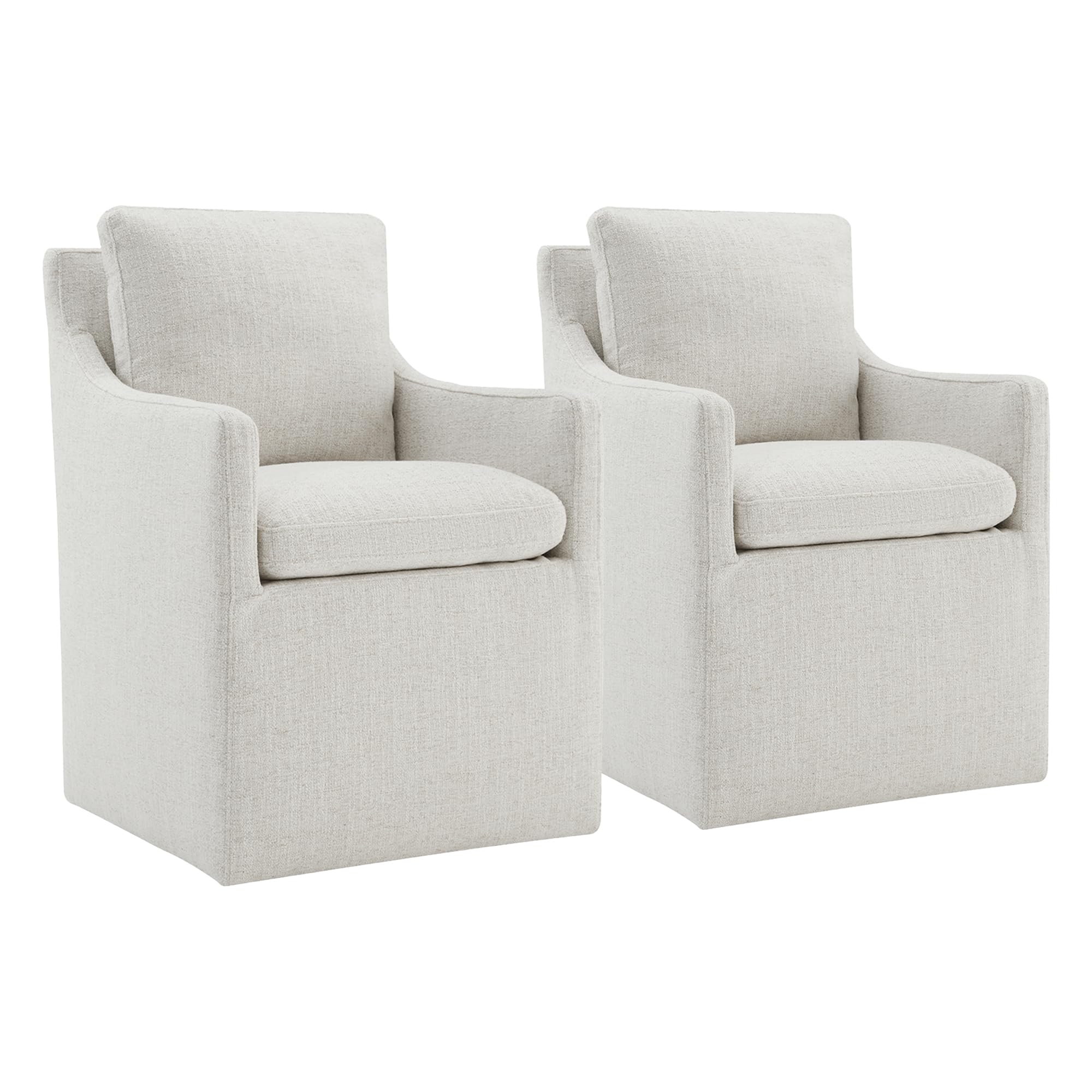 Photo 1 of *****COLOR DIFFERS FROM STOCK PHOTO****** KISLOT Upholstered Dining Chairs with Casters No Assembly Modern Accent Armchair with Rollers for Diningroom Bedroom Livingroom Reading Room,Linen,2 Boxs