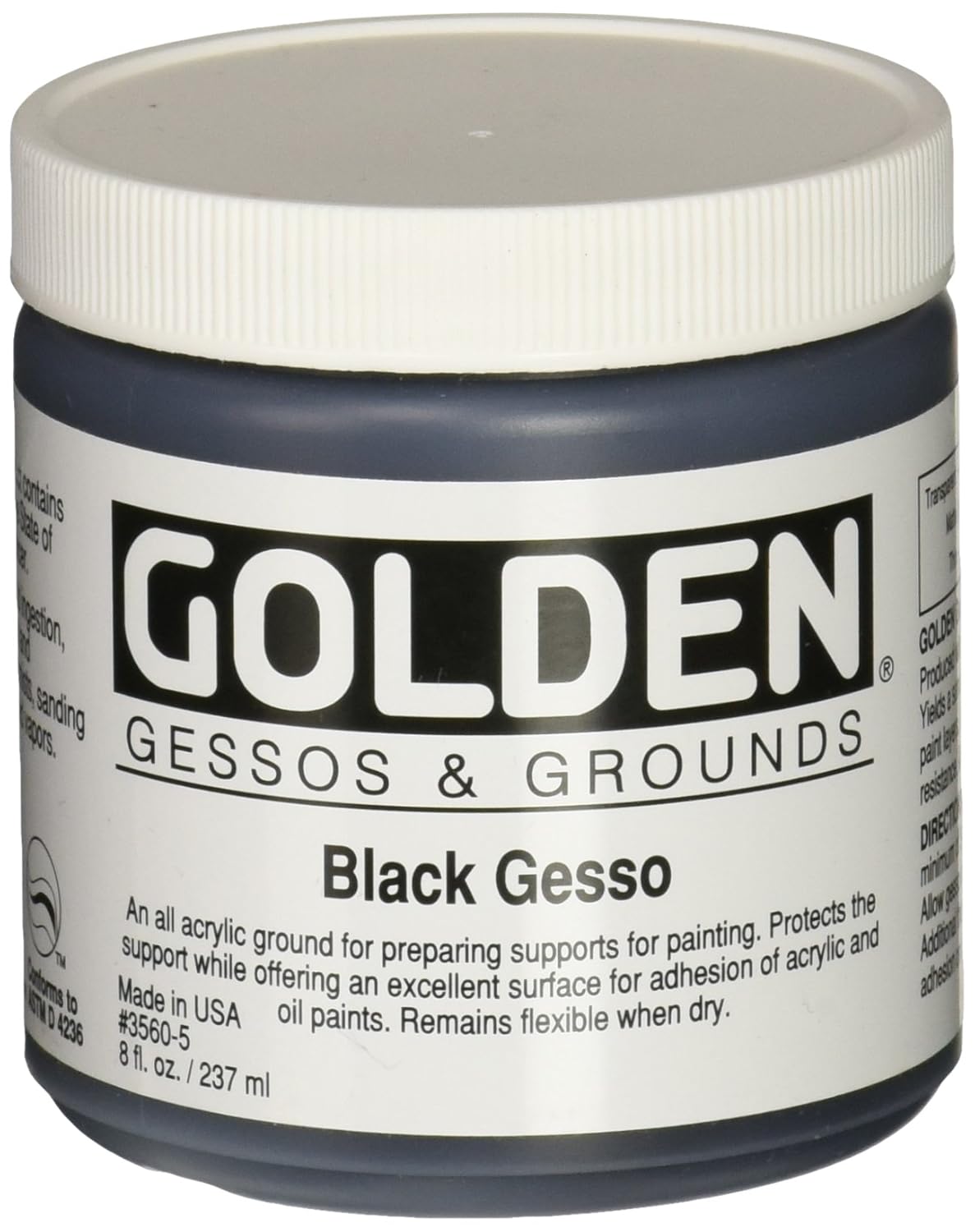 Golden Acrylic Black Gesso Jar, 8 oz Amazon.co.uk Business, Industry
