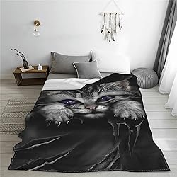 Cat Blanket Flannel Throw Bed Blankets Cozy