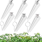 4FT Grow Lights for Indoor Plants,T8 5000K Full Spectrum Plant Light,270W(6 x 45W), LED Grow Light Strips with Timer, Aluminum Reflector, Linkable,Plant Growing Lamp Fixture for Greenhouse Indoor 6pcs