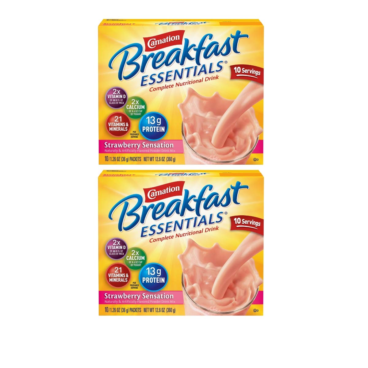Carnation Breakfast Essentials Powder Drink Mix, Strawberry Sensation