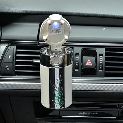 Amazon Oxatc 車用 灰皿 ソーラー ドリンクホルダー型 取り外し Led