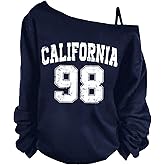 SOLY HUX Women's Plus Size Cold Shoulder Graphic Tees Y2k Oversized Long Sleeve Jersey Shirts Streetwear