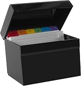 Osco Small Black Hi-Gloss Index Box with A to Z Dividers and 100 Cards