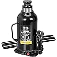 Torin 20 Ton (40,000 LBs) Capacity Hydraulic Welded Heavy Duty Bottle Jack, AT92003BB , Black
