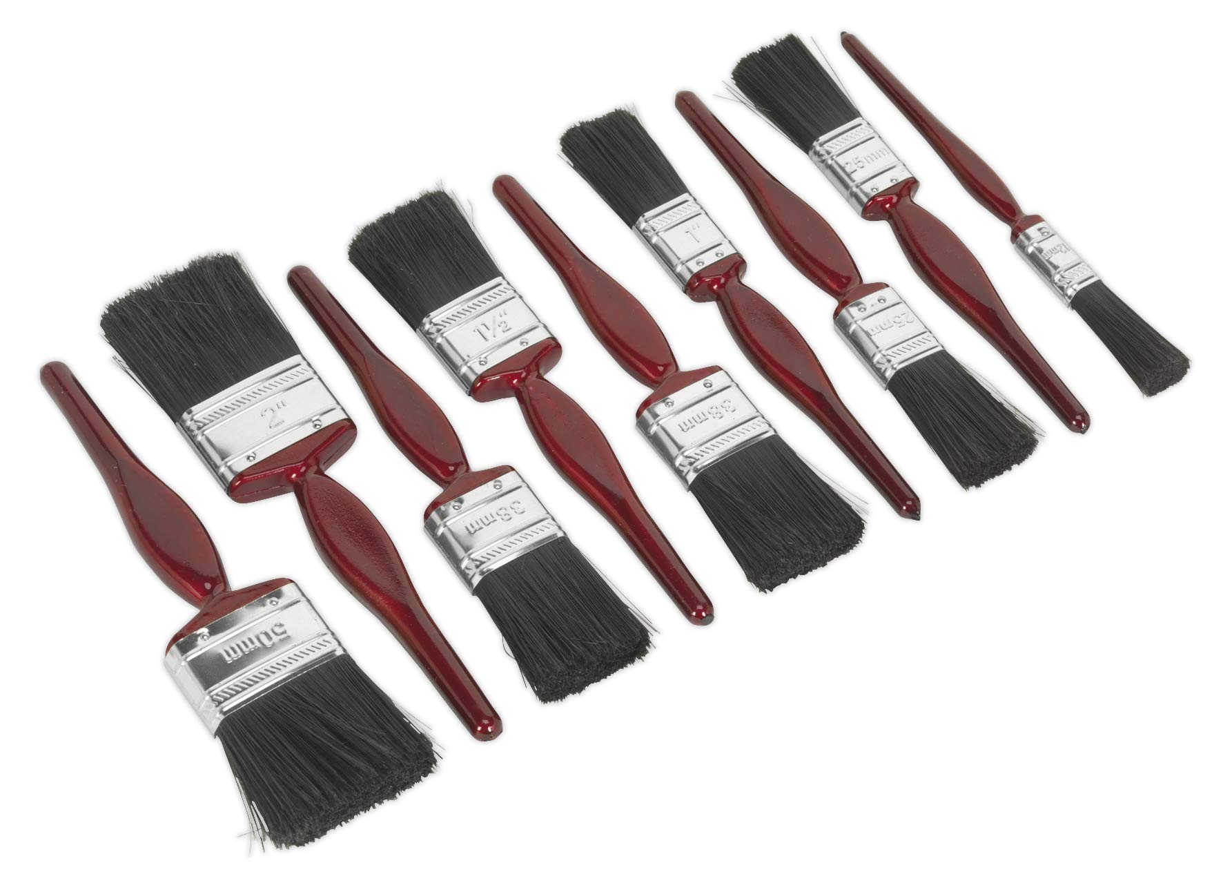Sealey Spbs9 Pure Bristle Paint Brush Set 9Pc