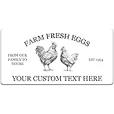 Personalized Egg Carton Stickers - Custom Farm Fresh Egg Carton Labels - Made in USA (20-2500 Labels)