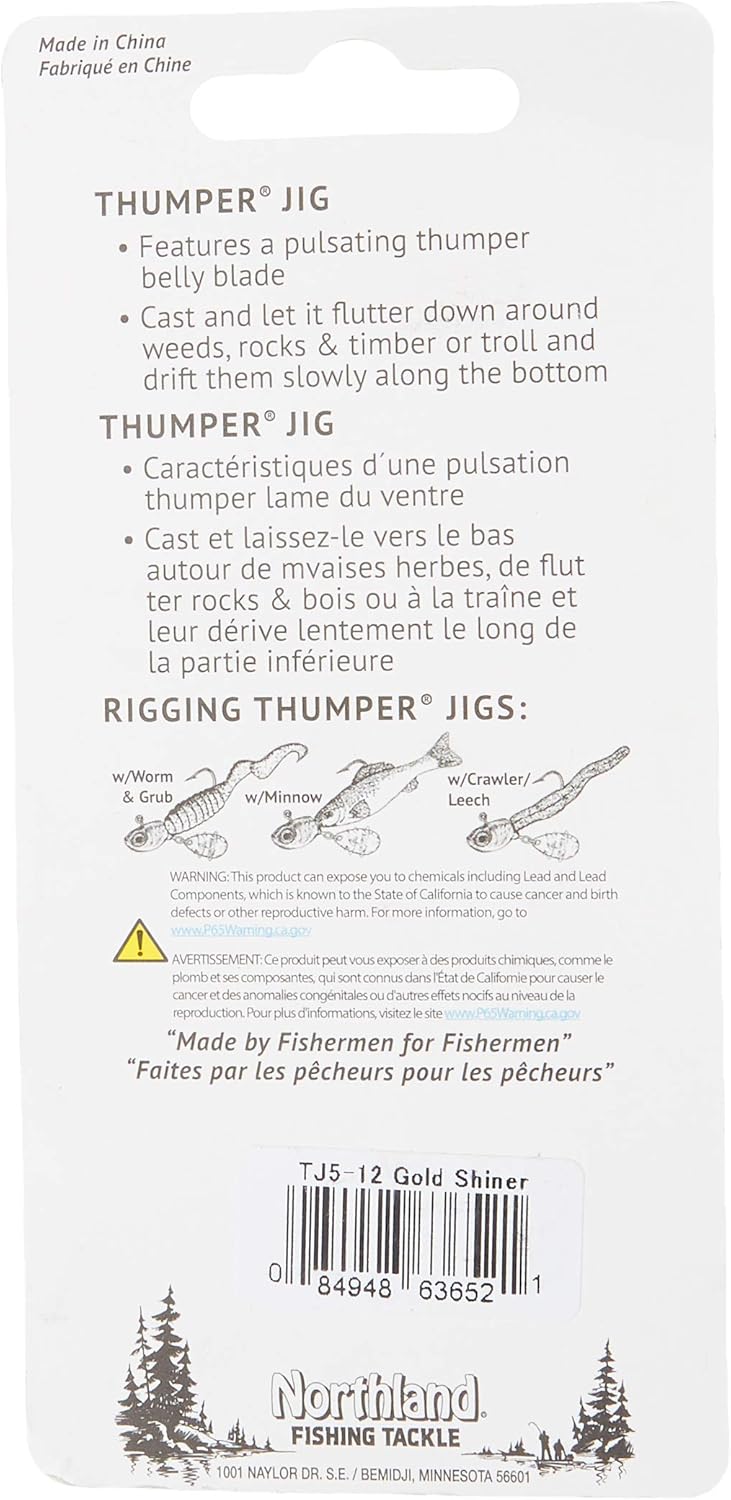 northland outdoors magazine on Amazon Com Northland Tackle Tj5 12 Thumper Jig 2 Cd Thumper Jig Gold Shiner 3 8 Oz Sports Outdoors