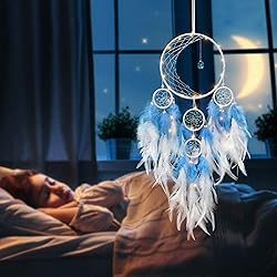 KHOYIME LED Light Up Dream Catcher Half Circle Moon
