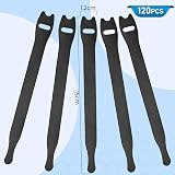 Alyvisun 120 Reusable Cable Ties Black Hook Loop 150x12mm Electronics Cable view 8