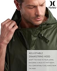 Hurley Adult Unisex Rain Poncho – Packable Hooded