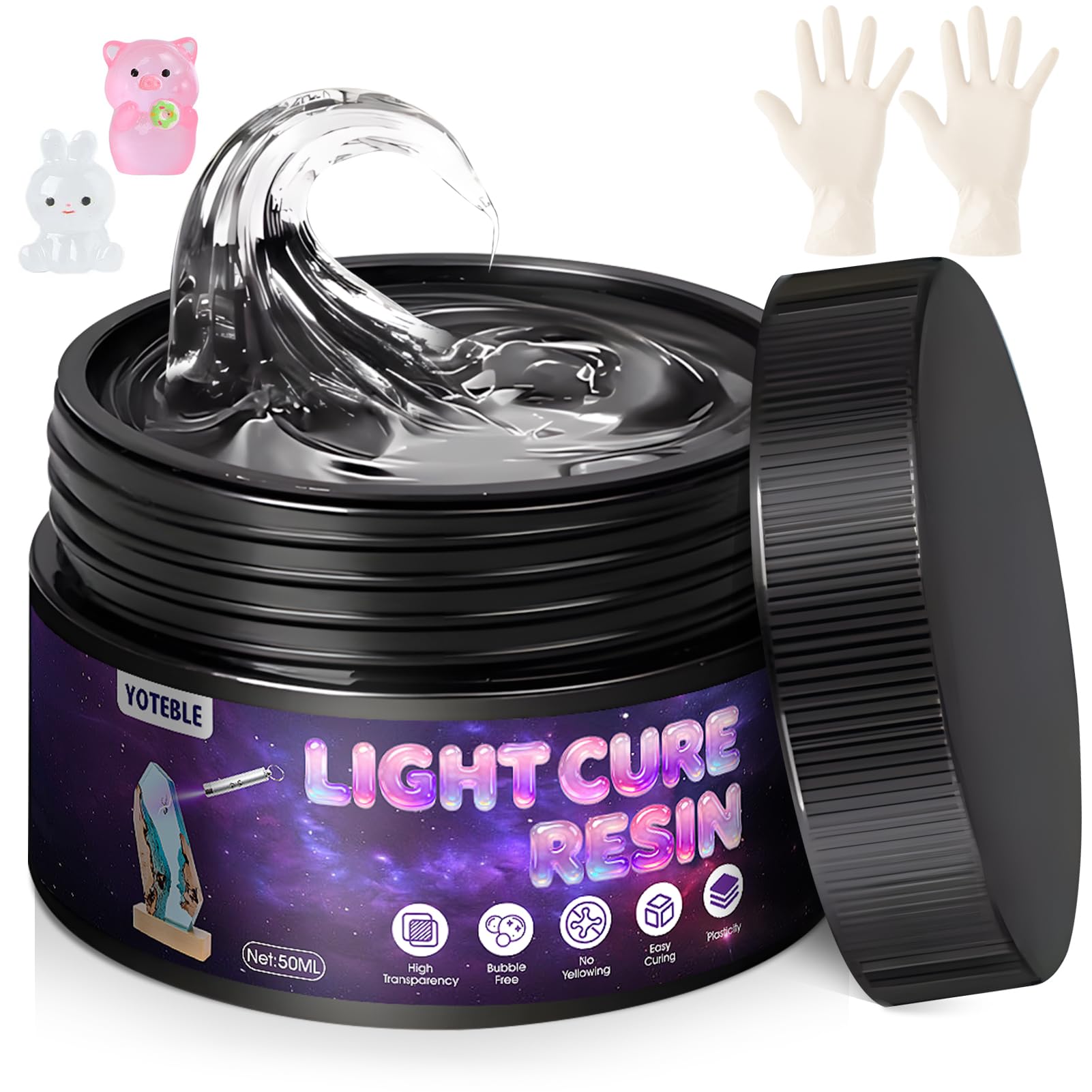 Photo 1 of 100g Light Curing Putty, Cure Resin, High Viscosity Fast Curing, Multi-Purpose Adhesive Repair Filler for Nicks, Scratches, Cracks on Resin, Quartz, Ceramic,Wood,Plastic,Stone, DIY Crafts, Clay, Clear