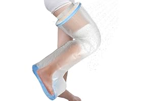 Adult Leg Cast Protector for Shower, KT6105 Waterproof Shower Bandage and Cast Cover with Non-Slip Padding Bottom, Full Leg W