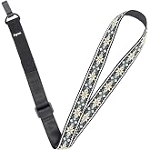 Rayzm Clip-on Ukulele Strap, Jacquard Weave Adjustable Cotton Button-Free Cross-Chest Neck Sling for Ukulele