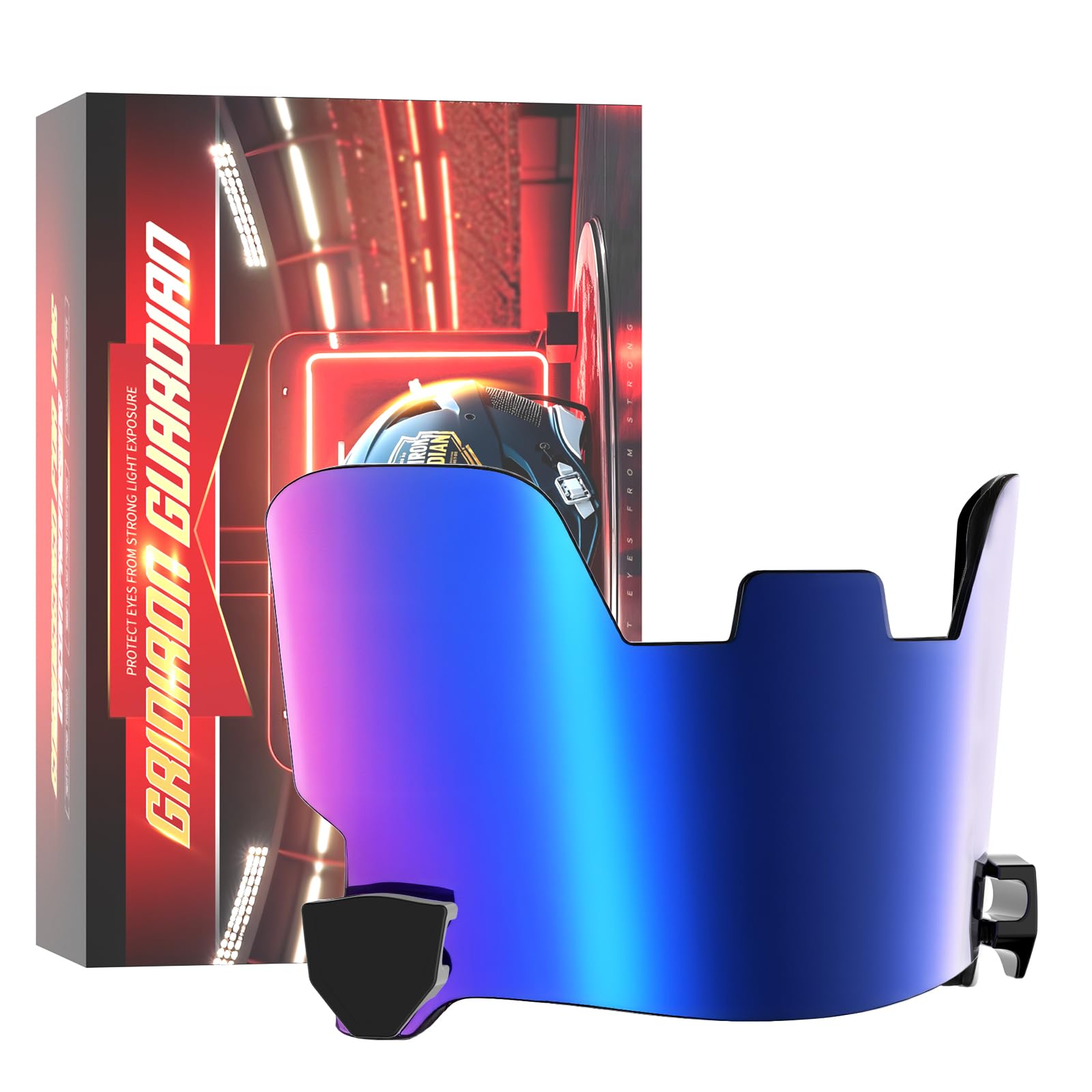 Photo 1 of ROMRLD Blue Football Visor for Mouth Guard Sports Accessory - Shatterproof Polycarbonate Lens, UV400 & Anti-Glare, Universal Adult/Youth Fit (Ocean Blue)