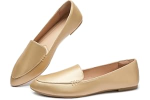 FINIWOR Loafers for Women Flats Shoes Women Pointed Toe Dress Shoes Comfortable Memory Foam Penny Loafers Slip On Shoes