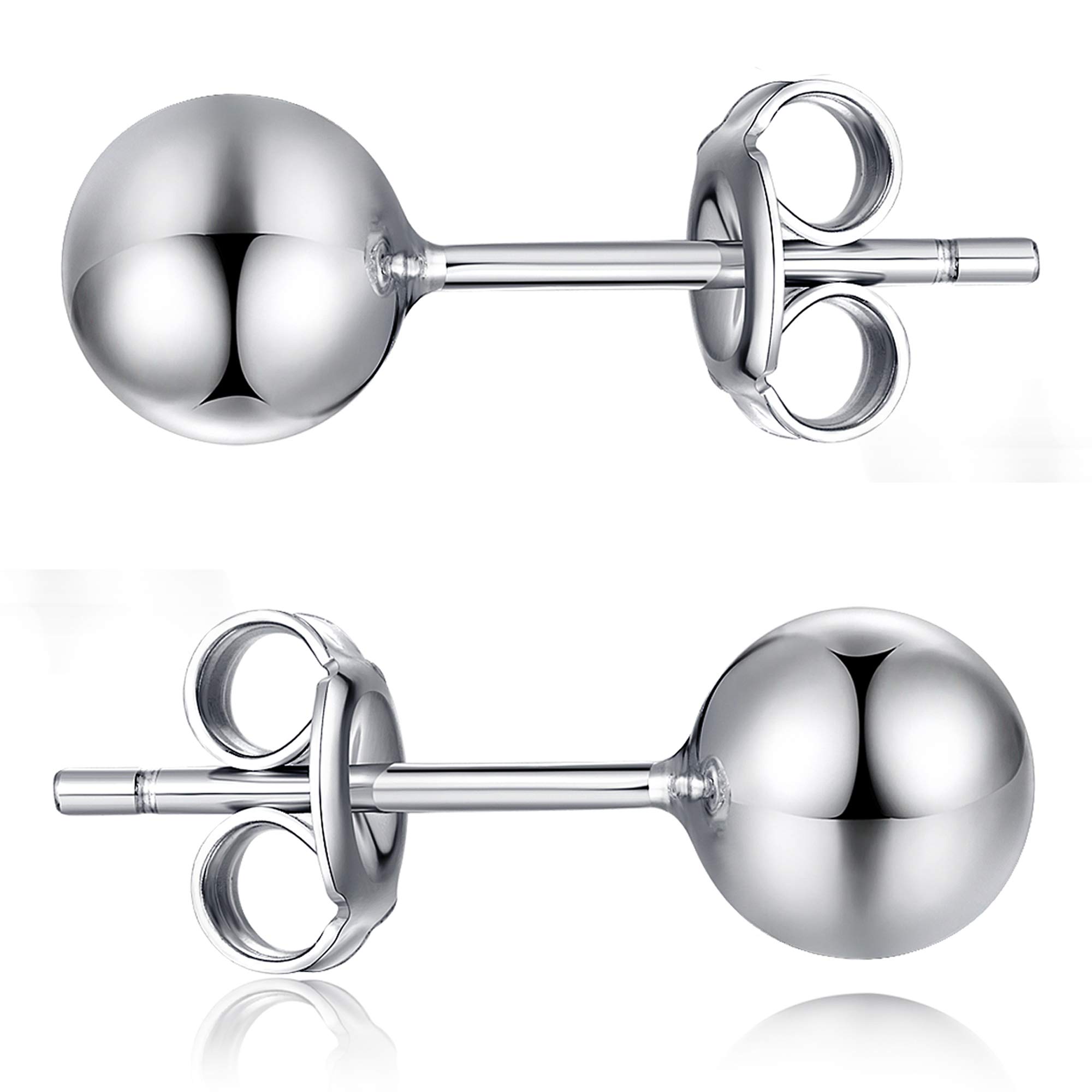 Gold Ball Earrings Womens Ball Studs Simple Sterling Silver Studs Nickel Free