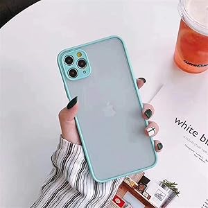 Wkae Colorful Soft TPU Bumper Semi-Transparent cleint Barton Sensation Sand Protection Mobile Phone for iPhone 11 (Color : Blue, Size : iPhone 11)