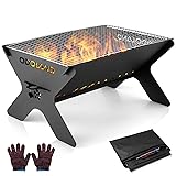 Odoland Camping Campfire Grill, Portable Folding