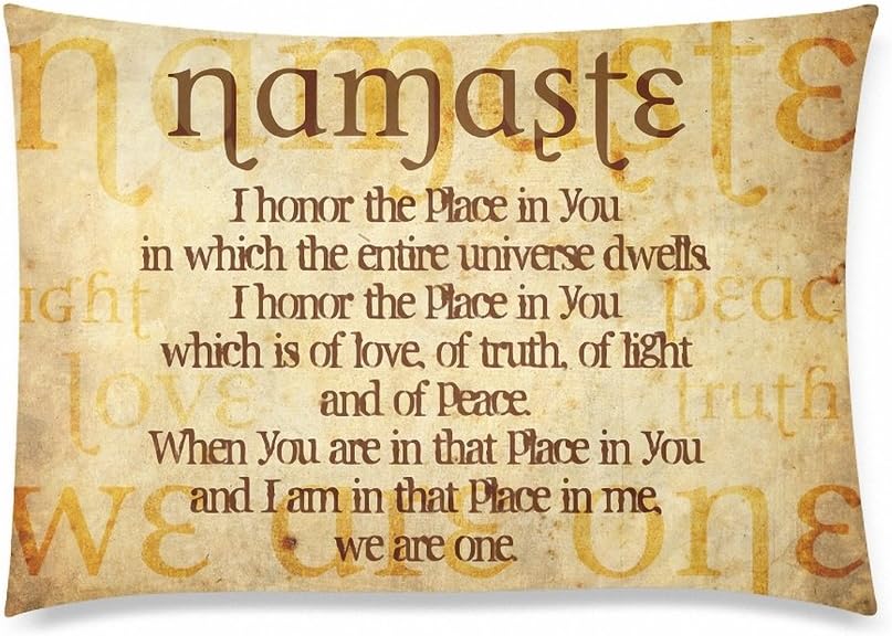DemonCo(TM Namaste Namast'ay in Bed Quotes Pillowcase Throw Pillow Case Cushion Cover Shams 20 x 30 Inches Two Sides Decorative Bedroom Home Decor
