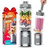 Portable Blender for Smoothie, Personal Blender, Cordless, Fitness &amp;Travel | Sip &amp; Go 22oz Cup, BPA-Free, Leakproof Lid, USB-C Rechargeable, Ice Crush, Protein Shaker, Dishwasher Safe, Cool Gray