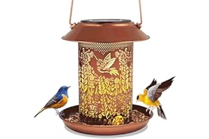 TEPAKEN Bird Feeders for Outdoors Hummingbird Garden Decor Gifts for Women Mom Grandma Solar Lanterns Outdoor Waterproof Metal Solar Decoration OutsideLED Lanterns for Yard, Patio, Lawn, Pathway, Landscape