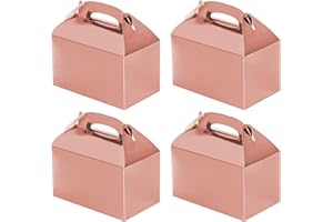 ERWEICET Rose Gold Party Treat Box 24 Pcs Candy Cake Gift Boxes DIY Party Favor Bags Snack Goody Cardboard Bag Perfect For Birthday Party Baby Shower Bridal Shower Wedding Party Decorations Supplies