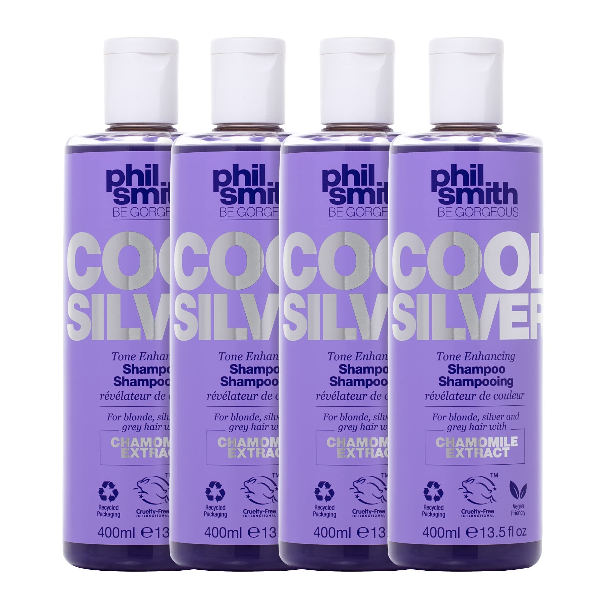 Phil Smith Be Gorgeous Silver Tone Enhancing Conditioner For Blonde, Silver and Grey Hair, Pack of 4